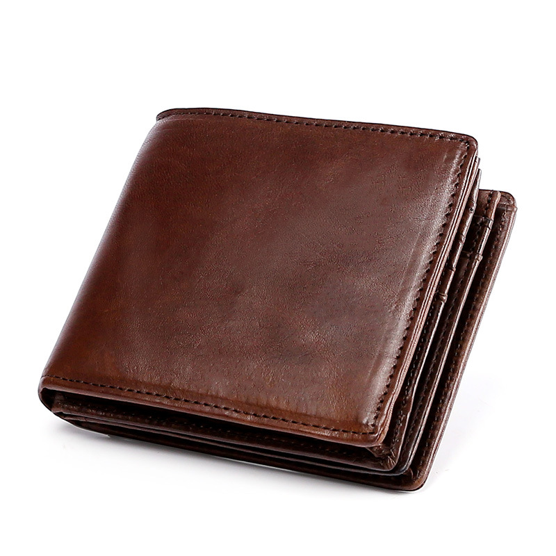 Amazon Explosive Rfid Men's Short Wallet Ultra-Thin Student Wallet Leather Youth Men's Bag Horizontal Coin Wallet details Picture