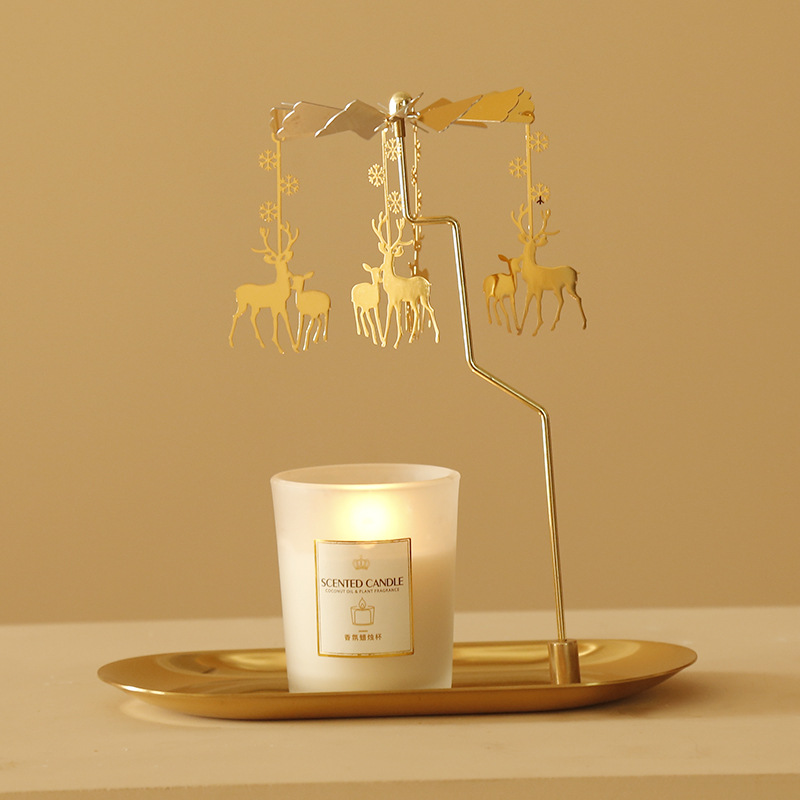 Tray Rotating Candlestick Aromatherapy Candle Romantic Walking Lamp European Windmill Creative Decoration Birthday Wedding Gift (Price Negotiable) Application Scenario