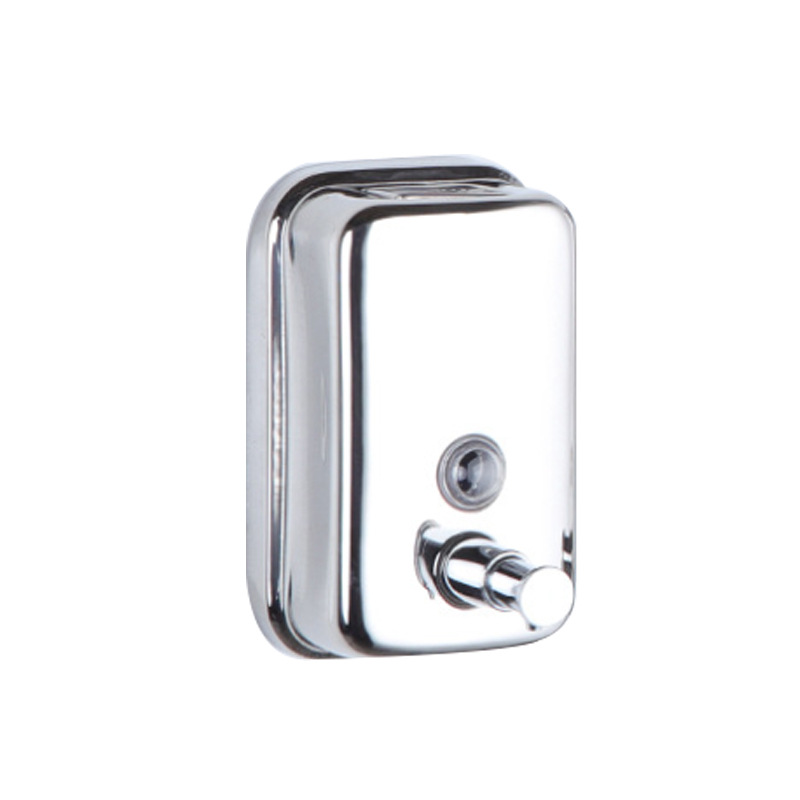 不锈钢手动皂液器 酒店浴室厨房壁挂式按压洗手液皂液器500ML