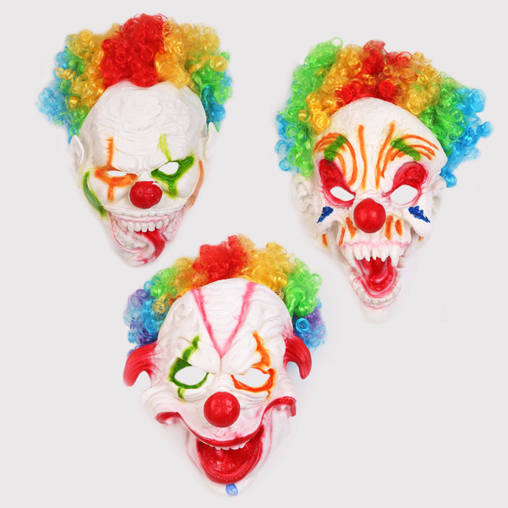 万圣节小丑面具恐怖道具成人儿童化妆舞会用品彩色大嘴长舌头面罩详情图1