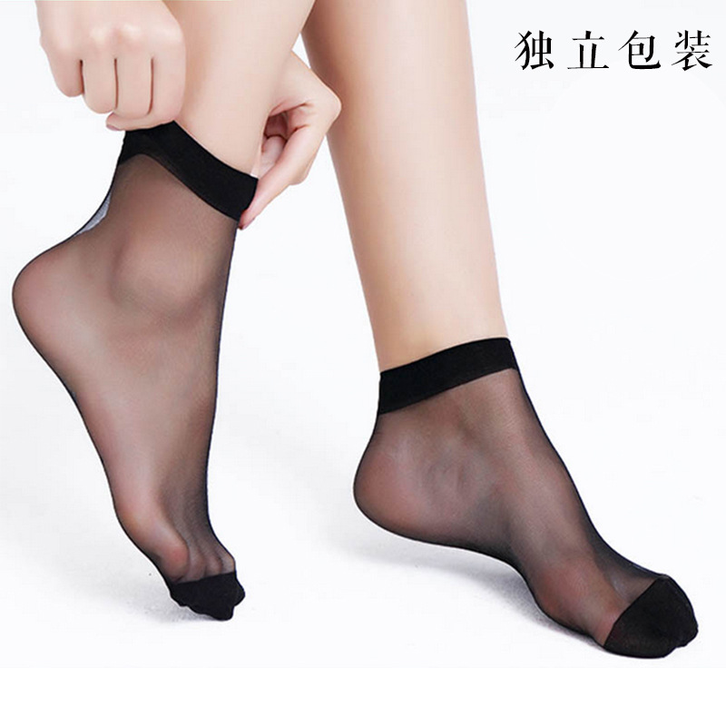 钢丝面膜超薄短款袜子女透明水晶丝袜夏5D薄款吸汗隐形袜一件代发详情图1