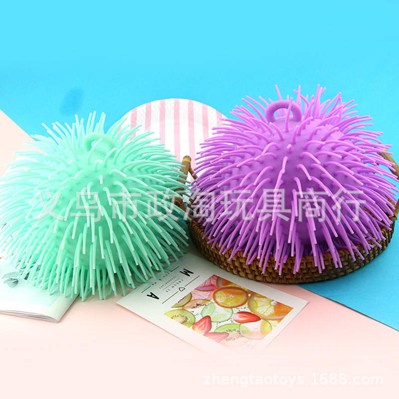 Glitter Stand Toys 9 Inch Glitter Fuzz Ball, Tpr Large Fuzz Ball Inflatable Ball Whole Fuzz Ball details Picture