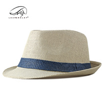 Men's sun protection hat simple solid color jazz hat Men's outdoor beach hat sun hat women's small top hat straw hat net hat
