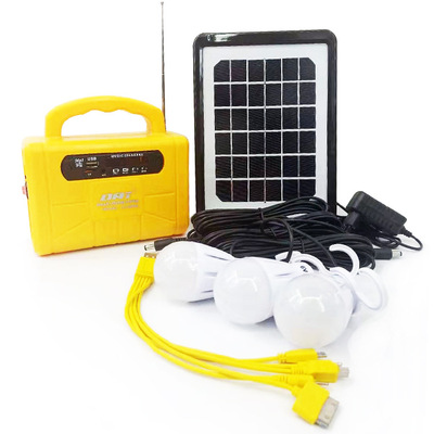New portable solar DC small system outdoor camping lamp with mp3+ radio function details Picture
