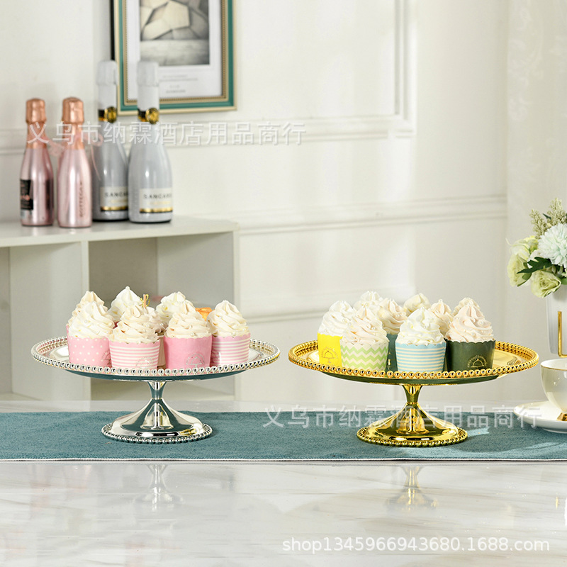Baking Wedding Home Decoration European-Style Metal Plated Ktv Bar Fruit Tray Cake Inventory Heart Tray