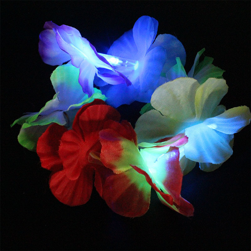 厂家直销新品夏威夷手环 7对花瓣2灯发光手链 儿童发光玩具