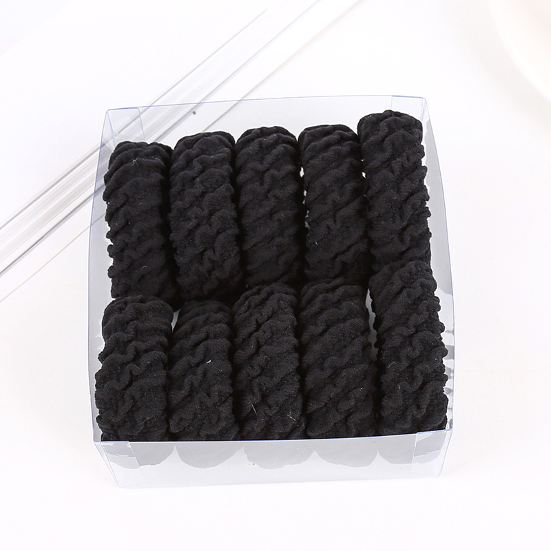 Boxed thickened and widened high-elasticity towel band, seamless fish-scale pattern hair tie, rubber band, leather cover, hair band pic 42