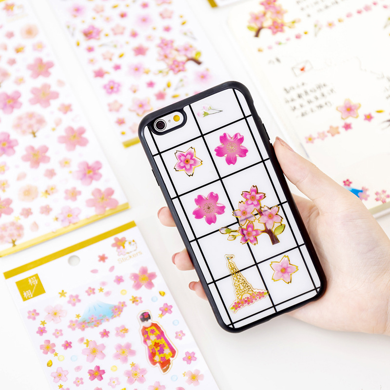 Xuxu Original Japanese and Korean crystal resin stickers, gilded three-dimensional decorative planner, mobile phone stickers, planner material stickers Application Scenario