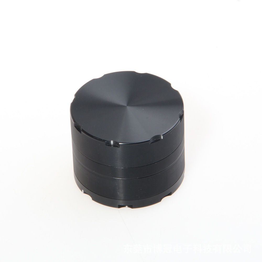 跨境热销4层金属铝制磨烟器 黑色CNC齿磨烟盒碎烟器 hemp grinder细节图