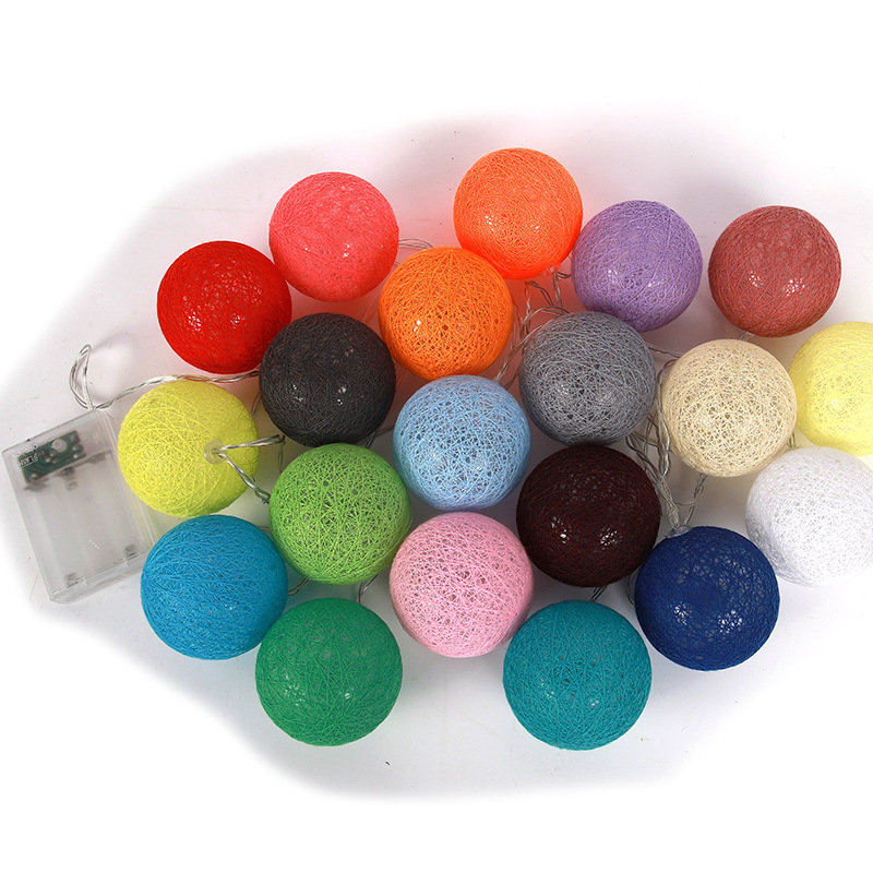 Thailand Led Cotton String Lights Ins Decorative Light Ball Lights String Lights Color Lights String Ball Lights Wedding Venue Layout Item Picture