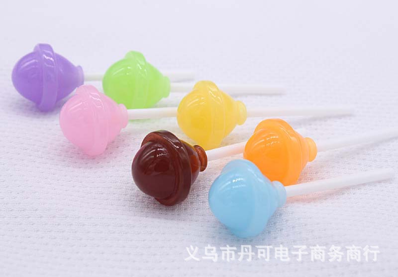 仿真零嘴食棒棒糖 树脂棒棒糖果 立体圆形棒棒糖挂饰 DIY糖果零食