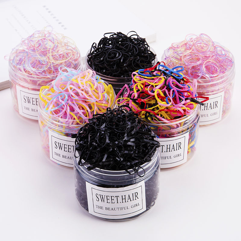Girls' Rubber Band Hair Band Disposable Black Rubber Band Thickening Baby's Hair Does Not Hurt The Hair Cord Children's Hair Accessories