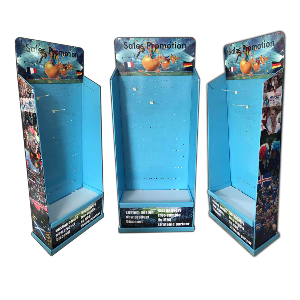Mall hook folding display rack chain store promotional paper shelf colored cardboard assembly display box full figure