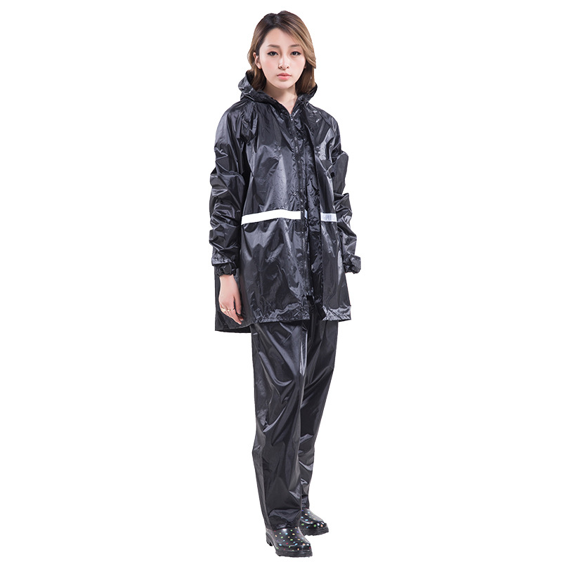 The Li Wang brand adult raincoat thickened luminous set motorcycle raincoat polyester PVC reflective strip is in stock Item Picture