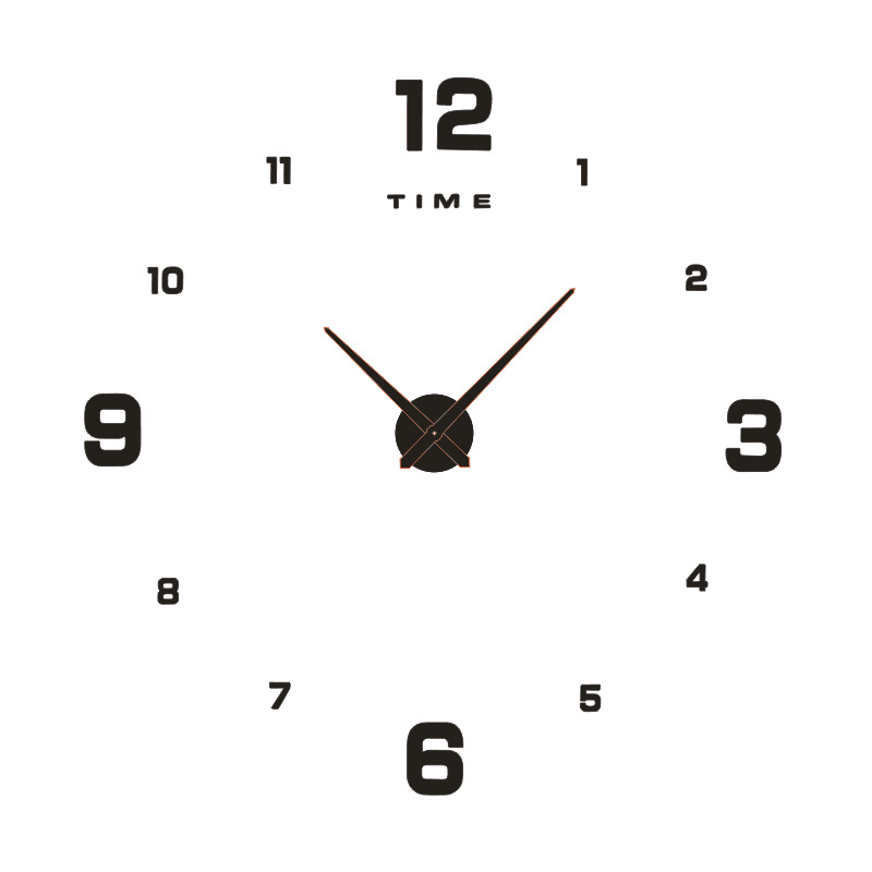 Medium-sized DIY 3D acrylic mirror stickers, EVA wall stickers and creative wall clocks for living room decoration Application Scenario