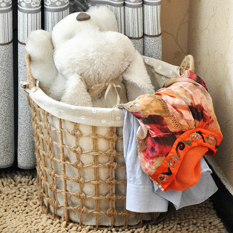 Storage Basket Large Laundry Basket Household Goods Storage Cosmetics Laundry Basket Rattan Laundry Basket details Picture