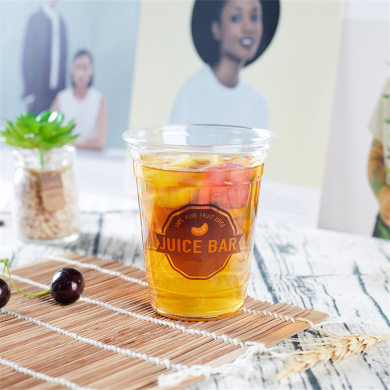 98-caliber 16oz500ml burnt grass jelly cup, milk tea cup, printed logo, disposable PET juice cold drink cup details Picture