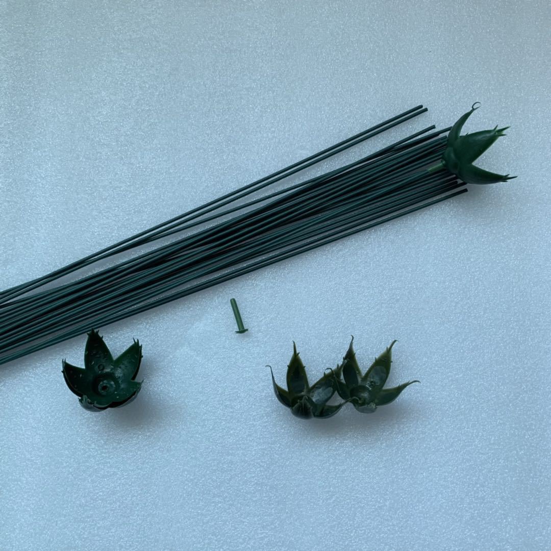 Wholesale wire mesh flower simulation flower manual DIY No. 2 flower rod single wire rod diameter 2MM long 60CM flower branches Specification drawing