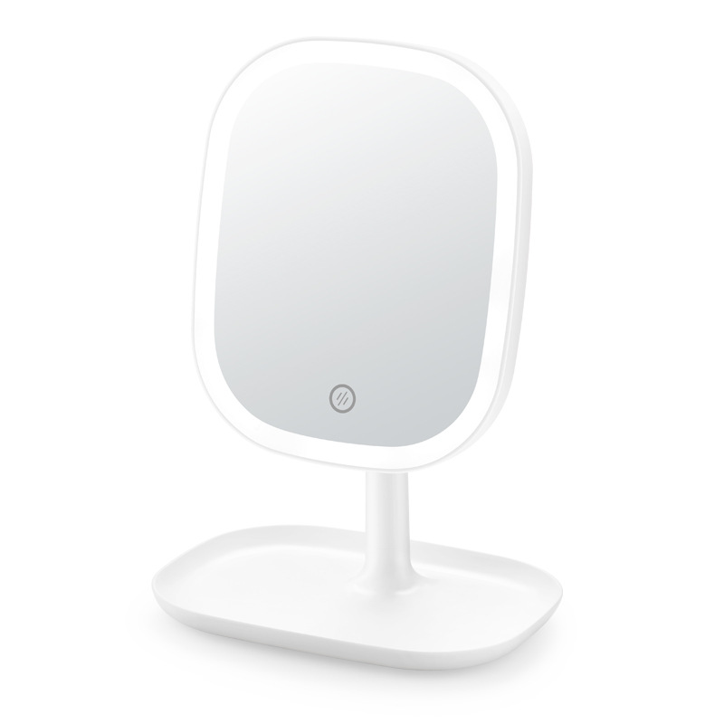 Makeup Mirror Table Type Led With Light Dormitory Desktop Vanity Mirror Female Network Celebrity Portable Touch Up Beauty Makeup Small Mirror details Picture