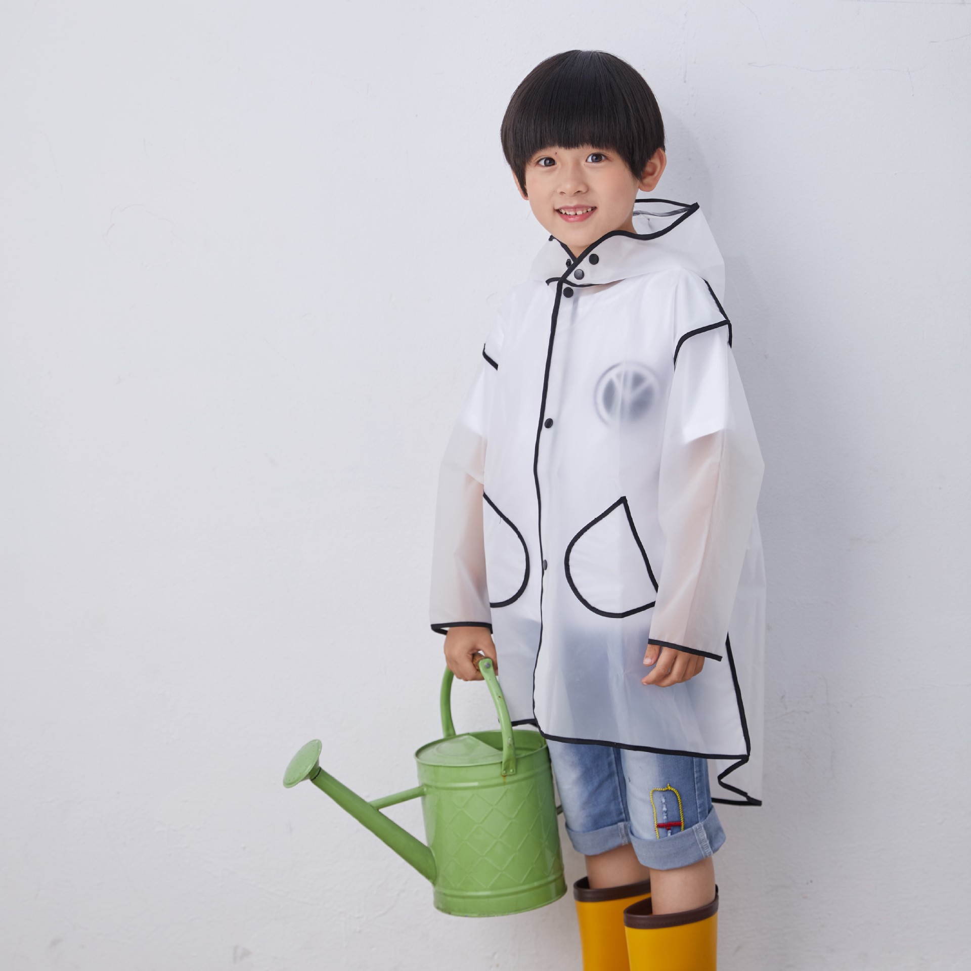 Children's raincoats cartoon one-piece delivery service for babies, primary school students, children, girls, EVA edge transparent long one-piece cross-border special, thickened raincoats and raincoats for boys and girls Specification image