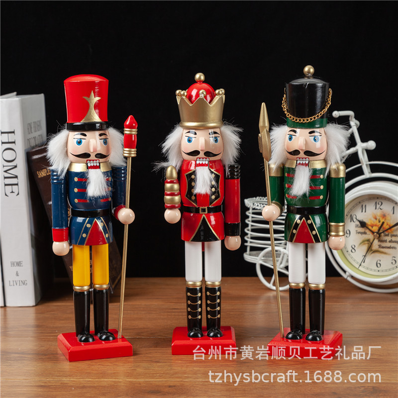 30CM new nutcracker craft ornaments Christmas scene decorative gifts painted puppets Christmas gifts thumbnail
