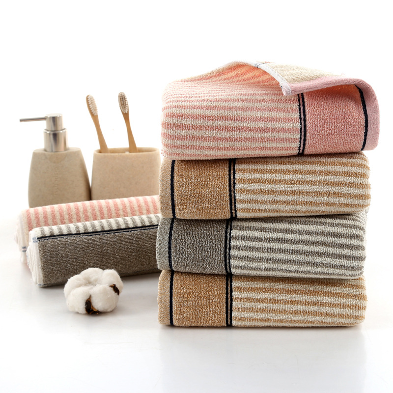 Manufacturers Wholesale Striped Towel Jacquard Thickened Absorbent Face Towel Wipe Face Towel A Hair Daily Necessities Shopping Mall Supermarket Specification drawing