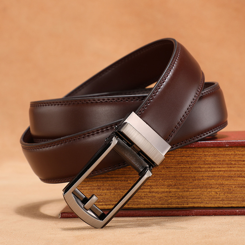 Cross-Border Fake Needle Buckle Belt Men's Leather Casual Automatic Buckle Belt Fashion Handsome Belt Specification drawing