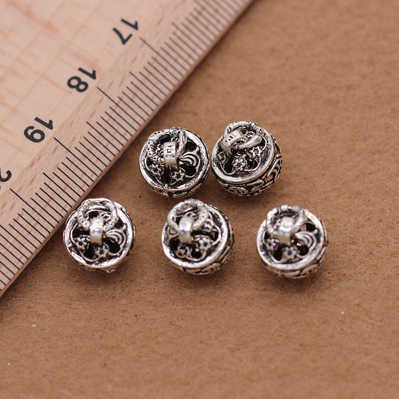 S925 Silver Accessories diy Bell Bracelet Sweater Chain pendant Handmade materials Thai silver Buddha bead chain bracelet accessories