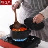 Light luxury and fashionable Japanese-style clay pot stew pot, household open flame high-temperature resistant soup pot, black ceramic soup pot earthenware pot replacement Application Scenario