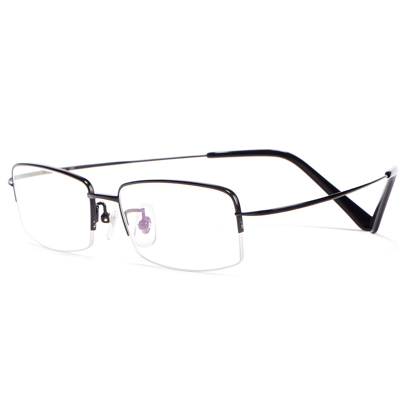 Men's business pure titanium myopia glasses frame ultra-light and comfortable half-frame B titanium flat glasses frame T9279 wholesale Item Picture