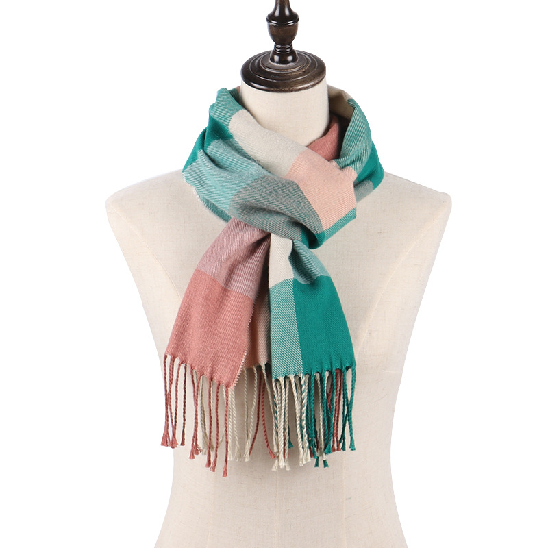 A Generation Willow Bank Scarf Men's Autumn And Winter Children's Student Scarf Fringe National Wind English Plaid Flanged Bib Wholesale details Picture