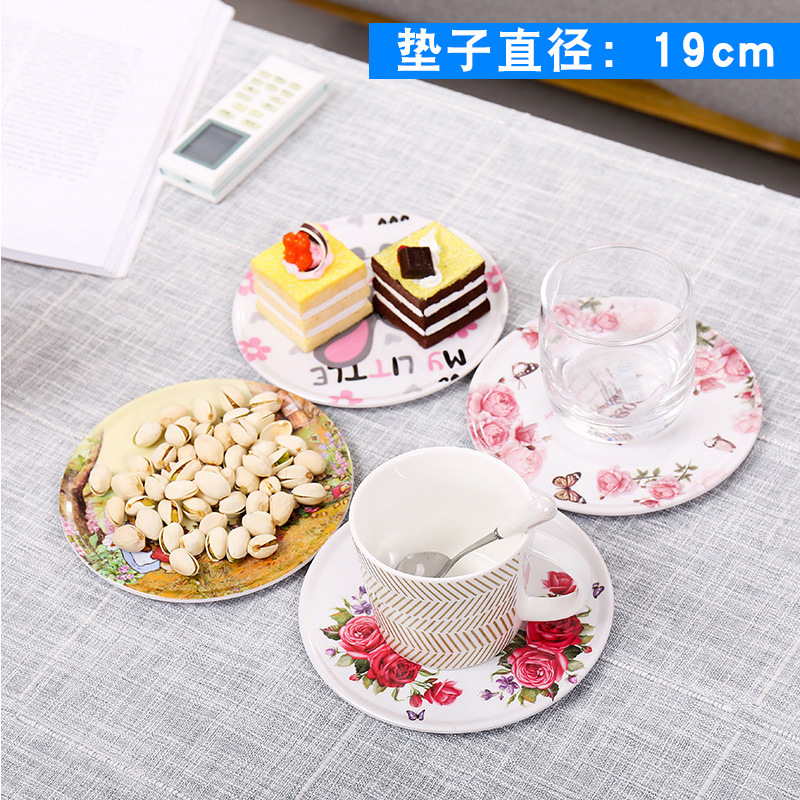 European Melamine Large Round Insulated Mat Table Mat Kitchen Household Casserole Insulated Pot Mat Dish Bowl Mat details Picture