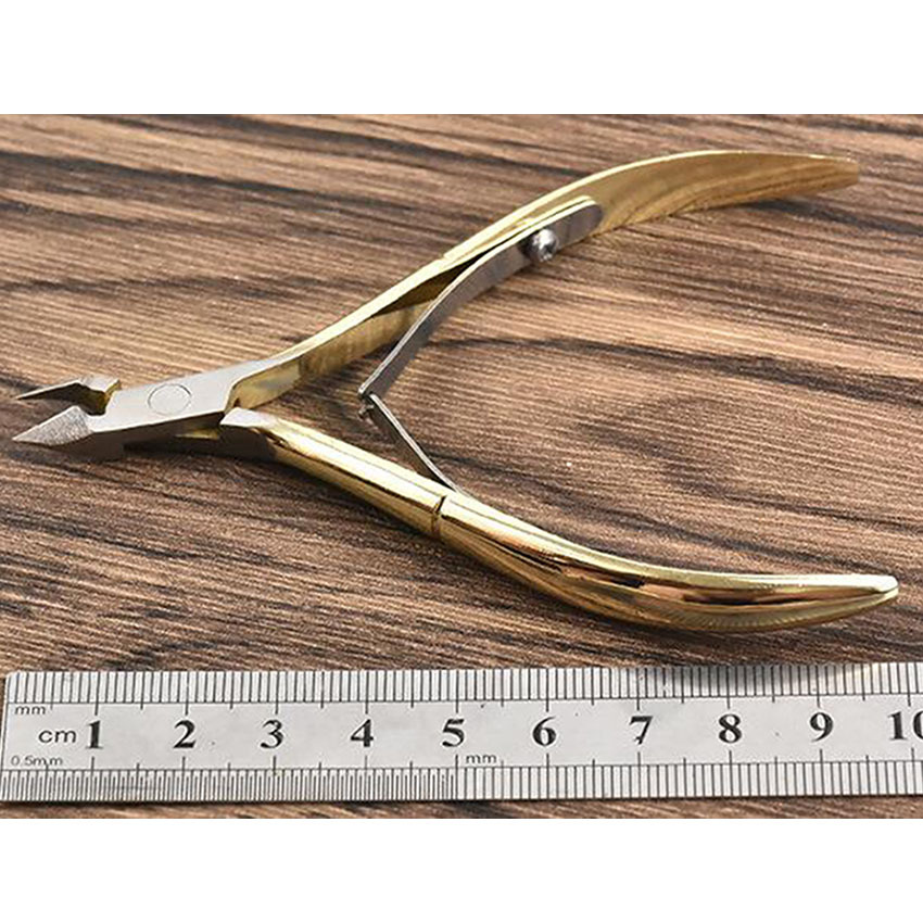 D501 Nail groove Scissors, gold-plated dead skin cutters, wholesale in stock, pedicure knives, beauty cutters, stainless steel double-fork dead skin cutters for nails Specification image