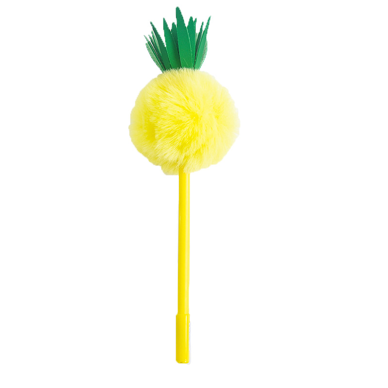 New Zhongfan Zf2056 Pineapple Plastic Neutral Pen Hairball Shape Creative Pen Stationery Factory Wholesale Item Picture