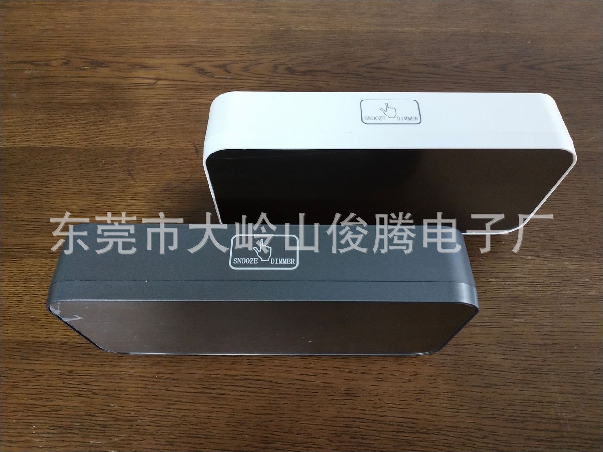 Original creative LED mirror alarm clock, digital perpetual calendar, fashionable electronic smart music alarm clock with adjustable brightness details Picture