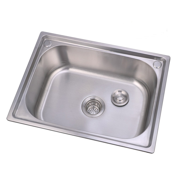 Wholesale 304 Stainless Steel Sink Single Sink Kitchen Sink Drawing Table Washing Basin Single Basin Washing Basin details Picture