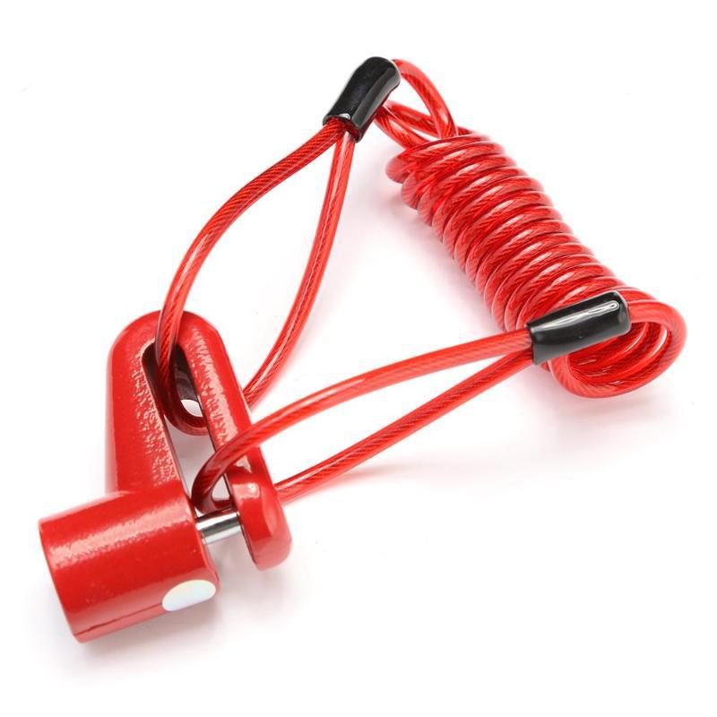小米m365电动滑板车通用配件碟刹锁+提醒绳红色黑色防盗锁+提醒绳详情图5