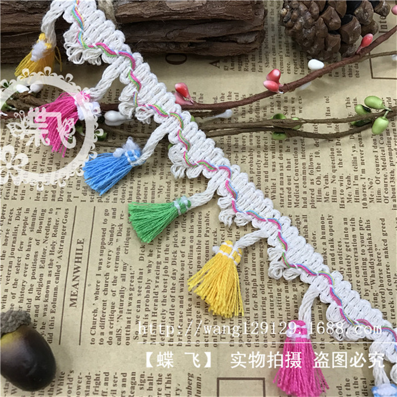 Fábrica B50 color tres flores fluir bigote flecos escobillas encaje cuatro escobillas de color DIY hecho a mano accesorios de ropa correas de encaje Specification image