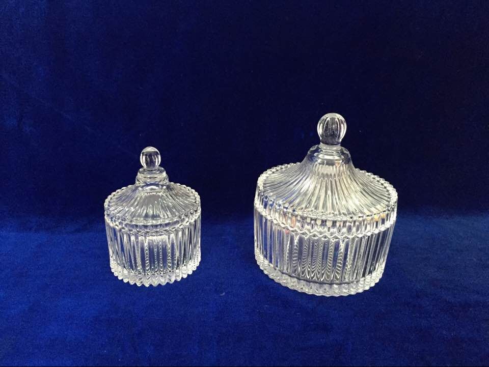 Stock Supply Of Large, Medium And Small Yurts Glass Aromatherapy Candlestick Gear Sugar Jar Crystal Candle Glass Set Specification drawing