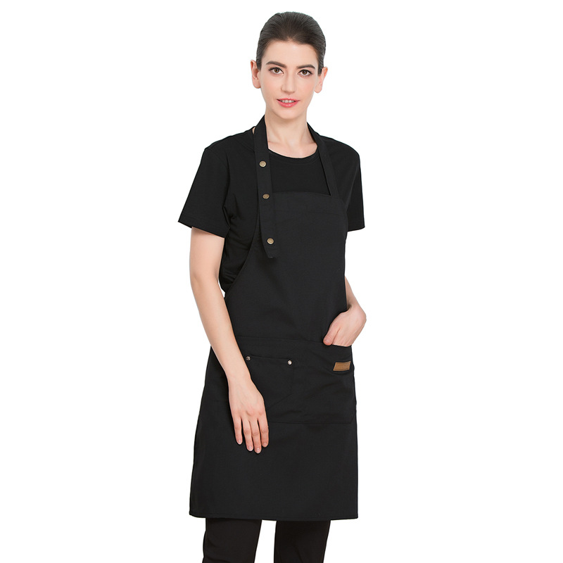 Wholesale Hanging Neck Apron Anti-Oil Work Clothes Milk Tea Coffee Nail Shop Waist Printing Logo Item Picture
