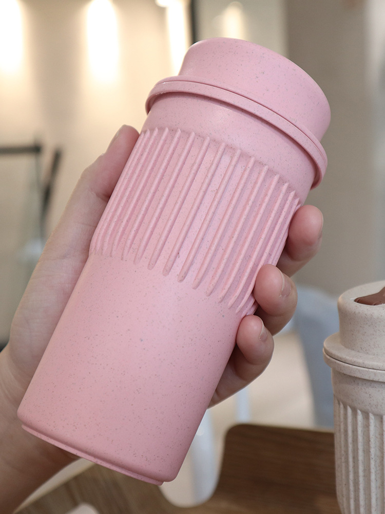 Creative Korean version of wheat mug handy cup plastic portable cute student couple coffee office small water cup Specification drawing