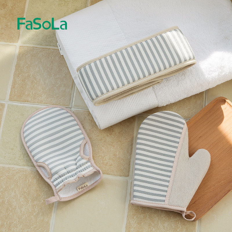 FaSoLa搓澡巾强力搓泥去污成人双面搓背手套免搓家用洗澡巾神器