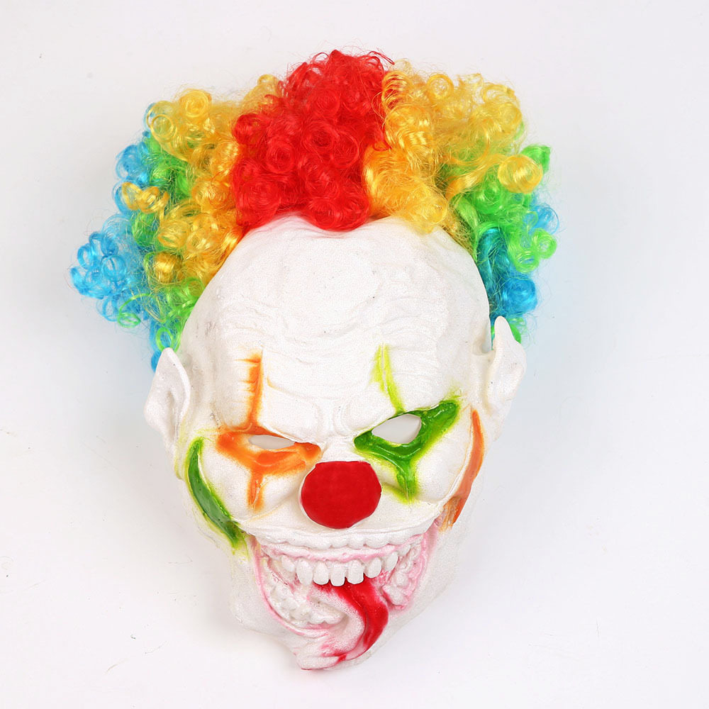 万圣节小丑面具恐怖道具成人儿童化妆舞会用品彩色大嘴长舌头面罩详情图4