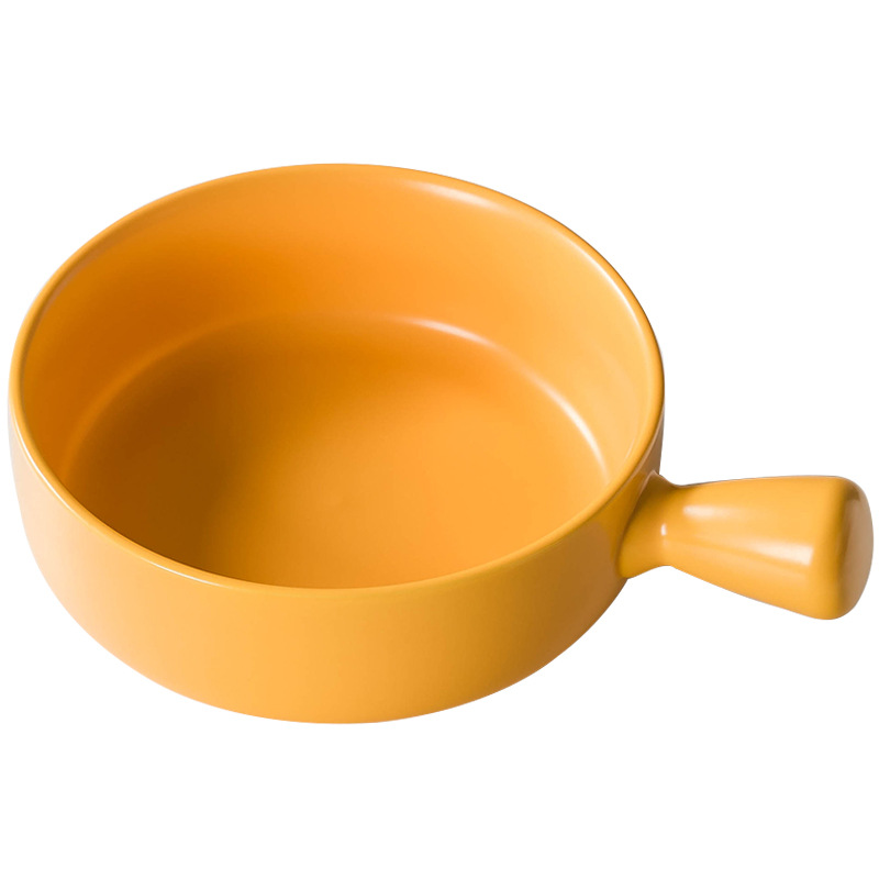 Baked Rice Bowl Nordic Style Baking Bowl With Handle Baking Bowl Pasta Plate Simple Household Cutlery Soup Bowl Salad Bowl Item Picture