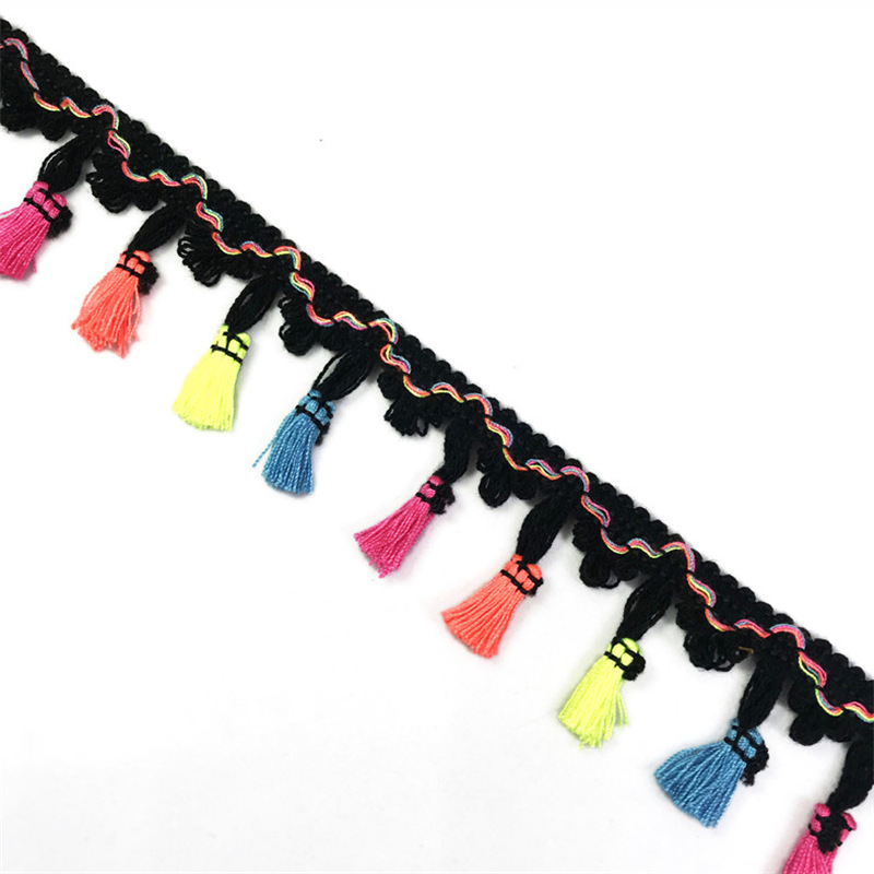 Fábrica B50 color tres flores fluir bigote flecos escobillas encaje cuatro escobillas de color DIY hecho a mano accesorios de ropa correas de encaje Item Picture