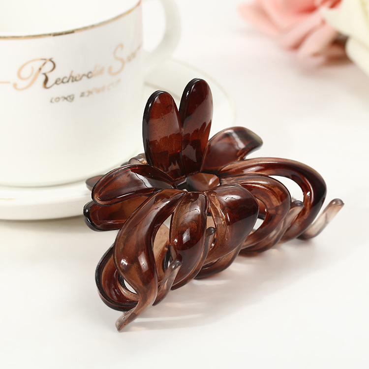Manufacturers Direct Sales Plastic Hair Grab Flower Tray Hairpin Bath Ponytail Clip Shower Clip Yiwu Source Jewelry Wholesale Specification drawing