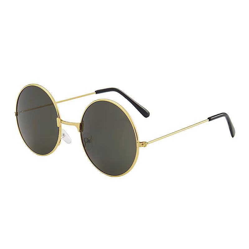 Factory direct sales of vintage round sunglasses, Aviator sunglasses, colored film reflective sunglasses, crown glasses, round frame sunglasses wholesale Specification image