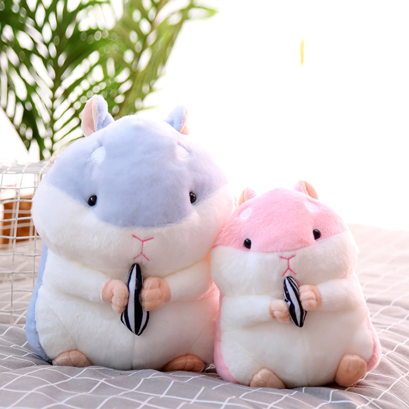 Little Hamster Doll Plush Toy Holding Melon Seeds Fat Hamster Doll Cute Super Cute Mouse Mascot details Picture