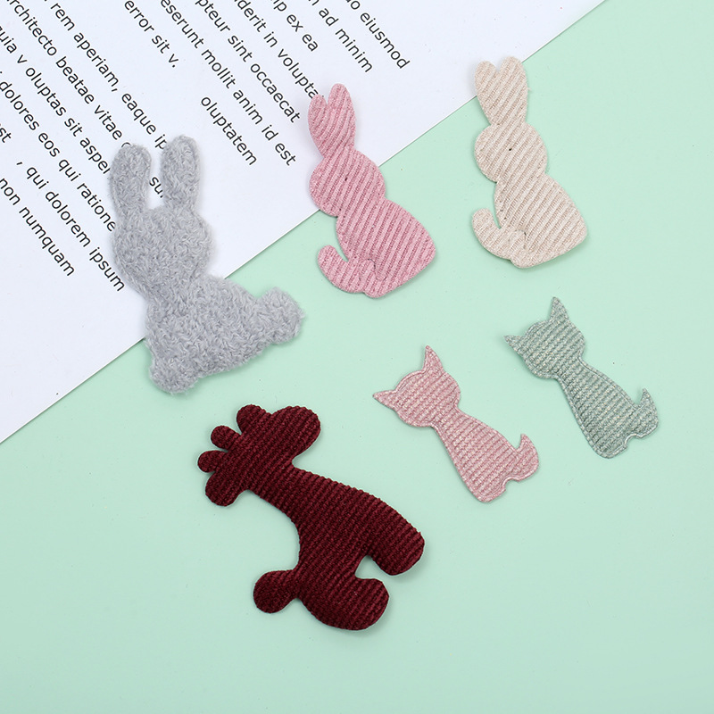 超声波压花布贴补丁贴童装辅料卡通小兔子贴花装饰