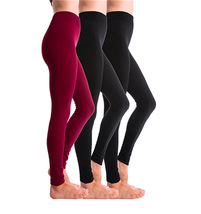 【低价货源】女式无缝针织超弹薄绒保暖打底裤拉毛裤 健身瑜伽裤